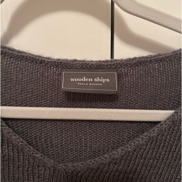 Gray with blue polka dots wooden ships sweater - Picture 2 of 3